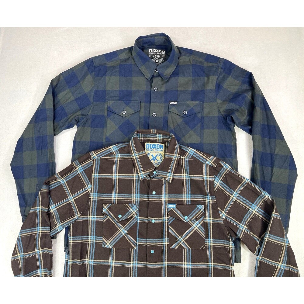 Lot of 2 Dixxon Flannel Button Shirts 0 Dark 30 + Pearl Snap Mens Large Tall
